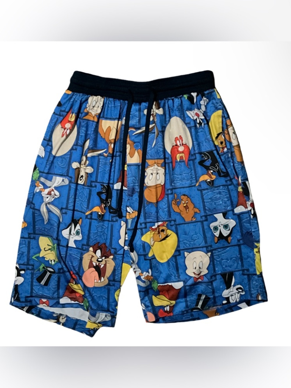 Looney Tunes Men’s Small Blue Character Print Lounge Shorts